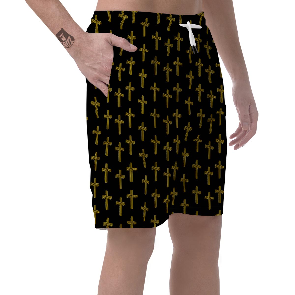 Religious Christian Cross Print Pattern Men's Shorts-grizzshop