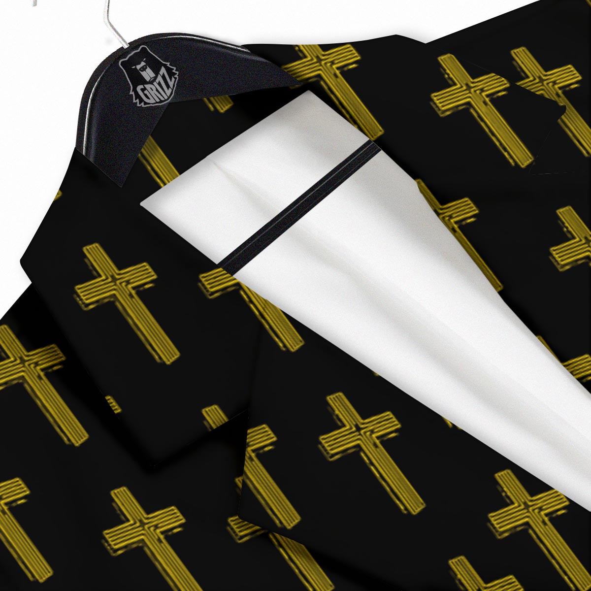 Religious Christian Cross Print Pattern Men's Sport Coat-grizzshop