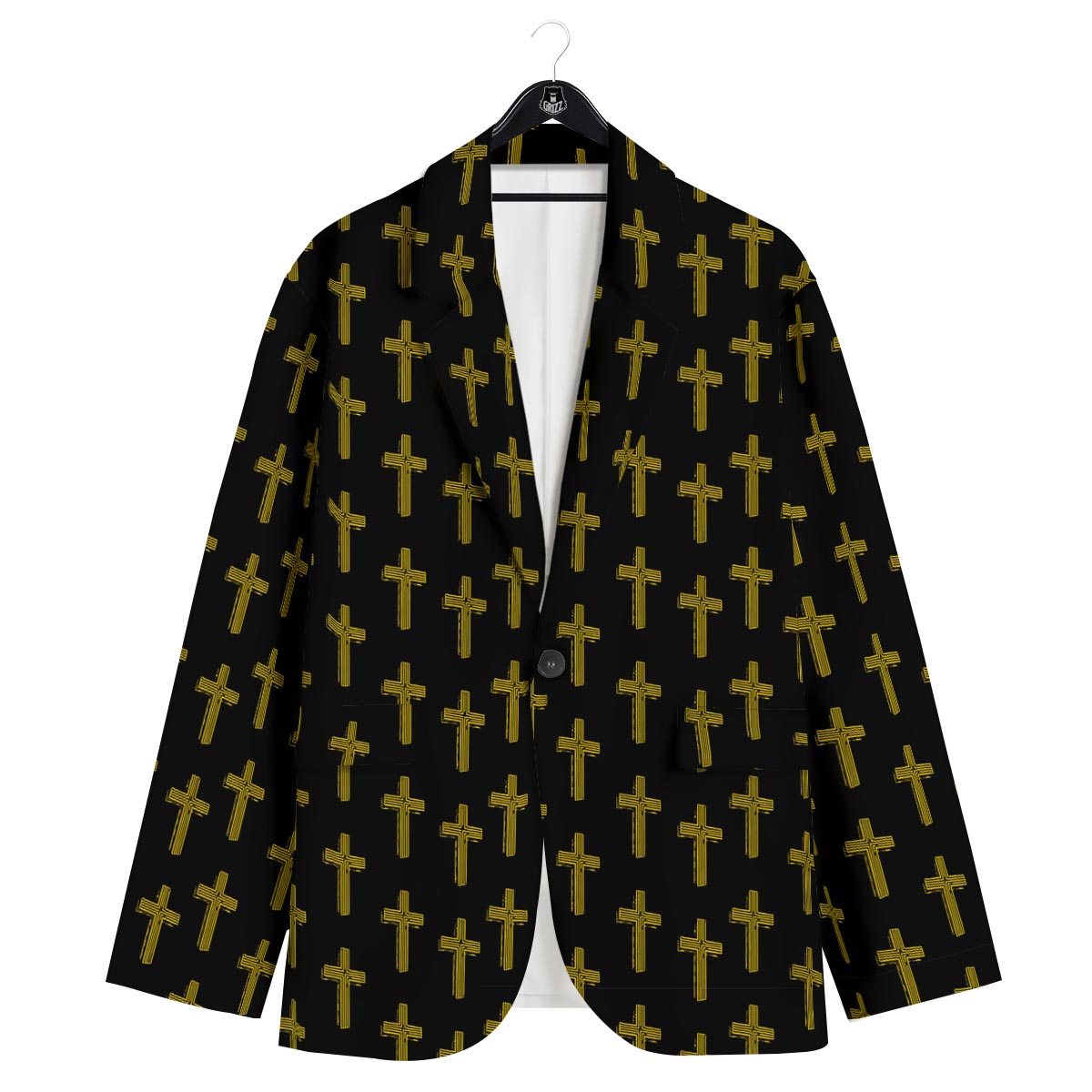 Religious Christian Cross Print Pattern Men's Sport Coat-grizzshop