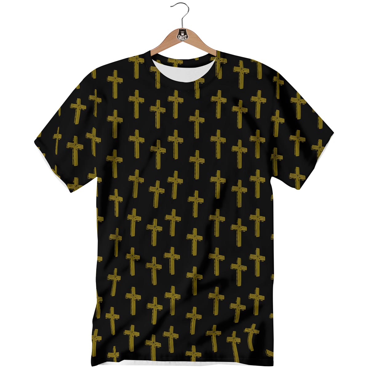 Religious Christian Cross Print Pattern T-Shirt-grizzshop