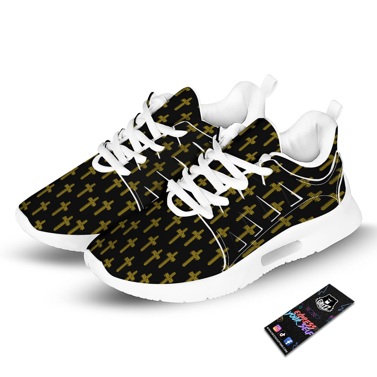 Religious Christian Cross Print Pattern Tennis Shoes-grizzshop