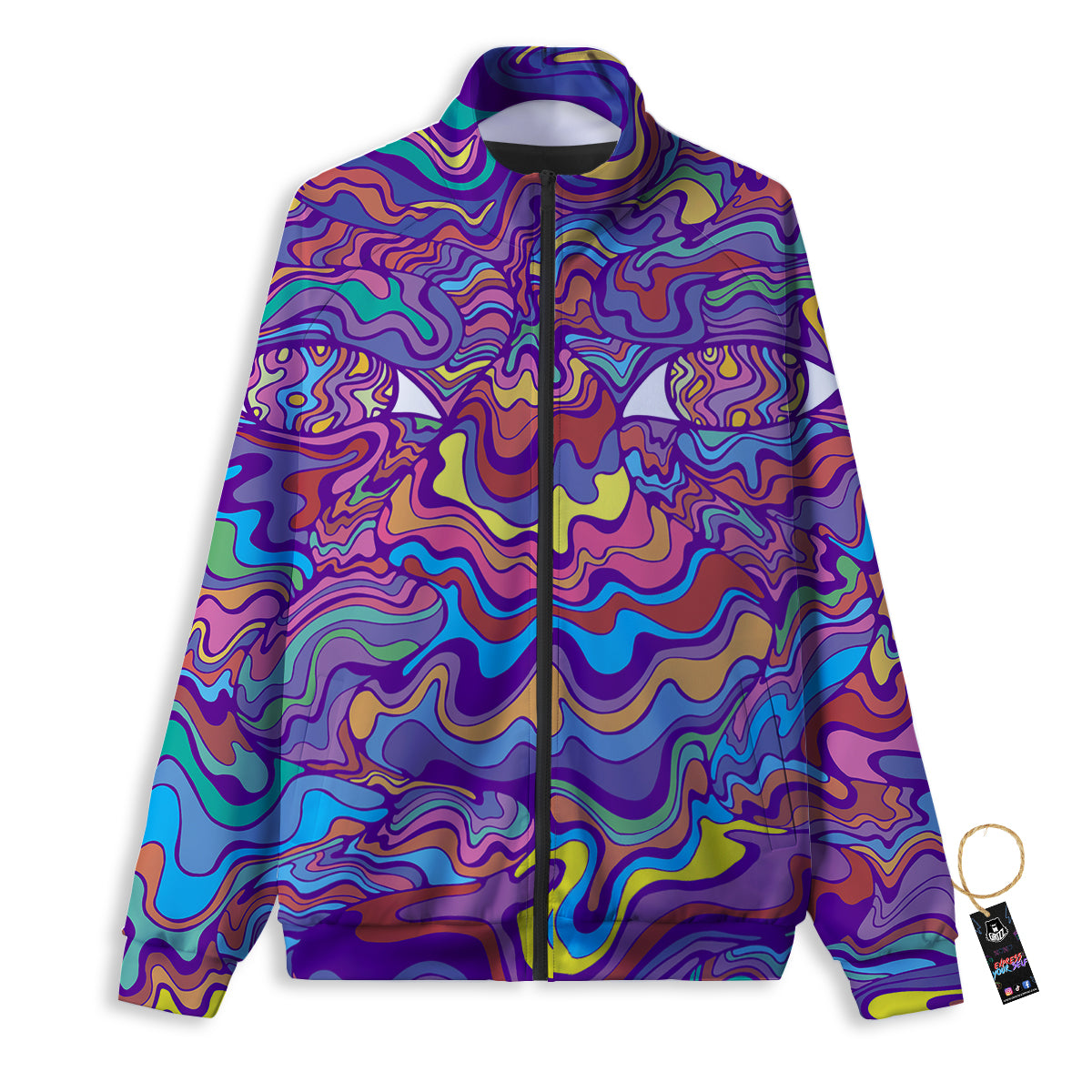 Religious Christian Cross Print Pattern Track Jacket-grizzshop