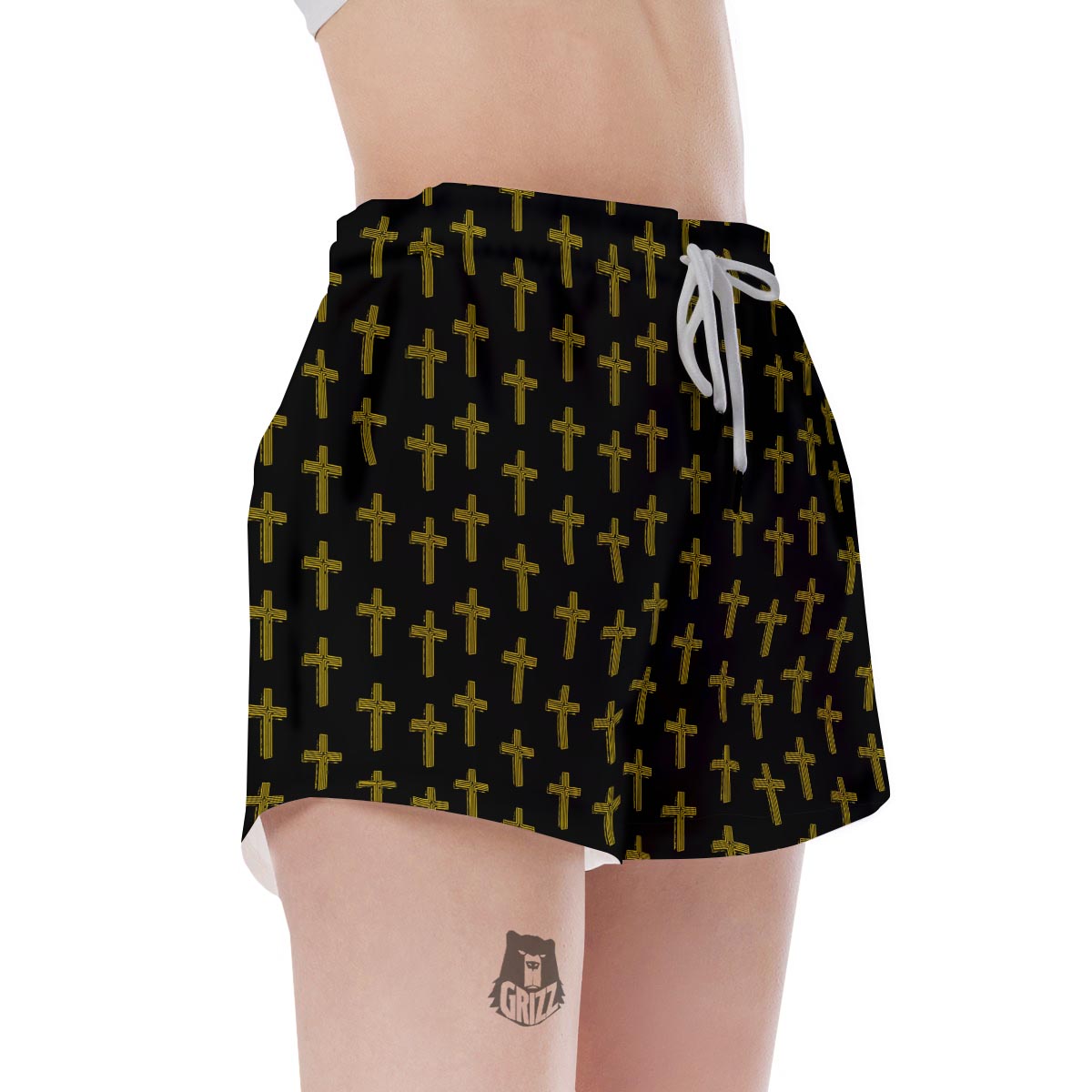 Religious Christian Cross Print Pattern Women's Shorts-grizzshop