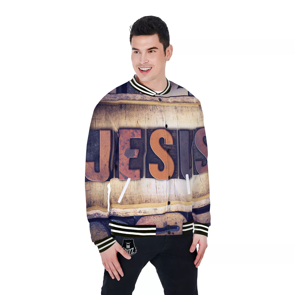 Religious Jesus Words Print Baseball Jacket-grizzshop