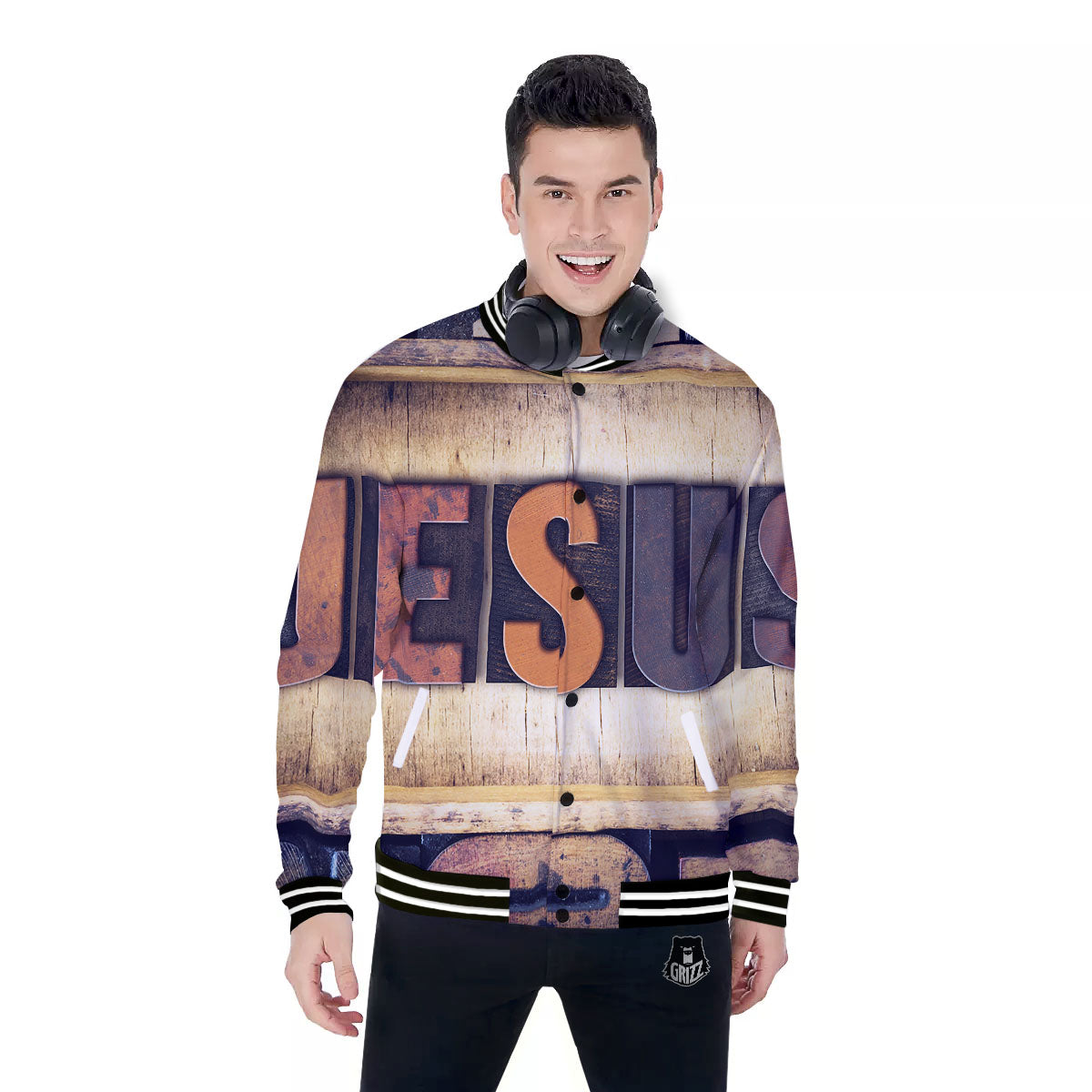 Religious Jesus Words Print Baseball Jacket-grizzshop