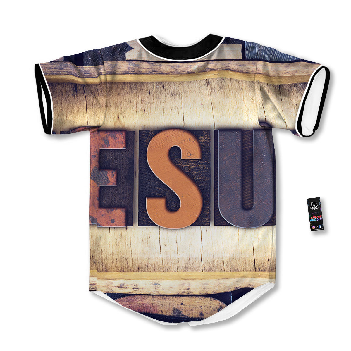 Religious Jesus Words Print Baseball Jersey-grizzshop