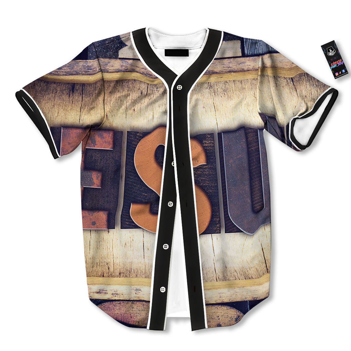 Religious Jesus Words Print Baseball Jersey-grizzshop