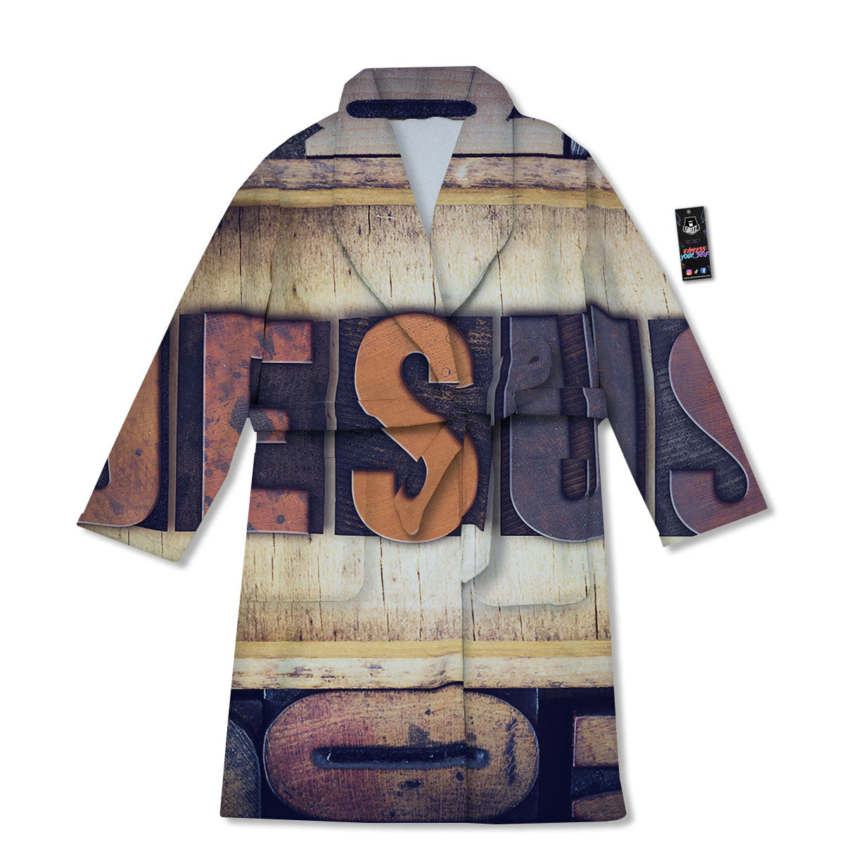 Religious Jesus Words Print Bathrobe-grizzshop
