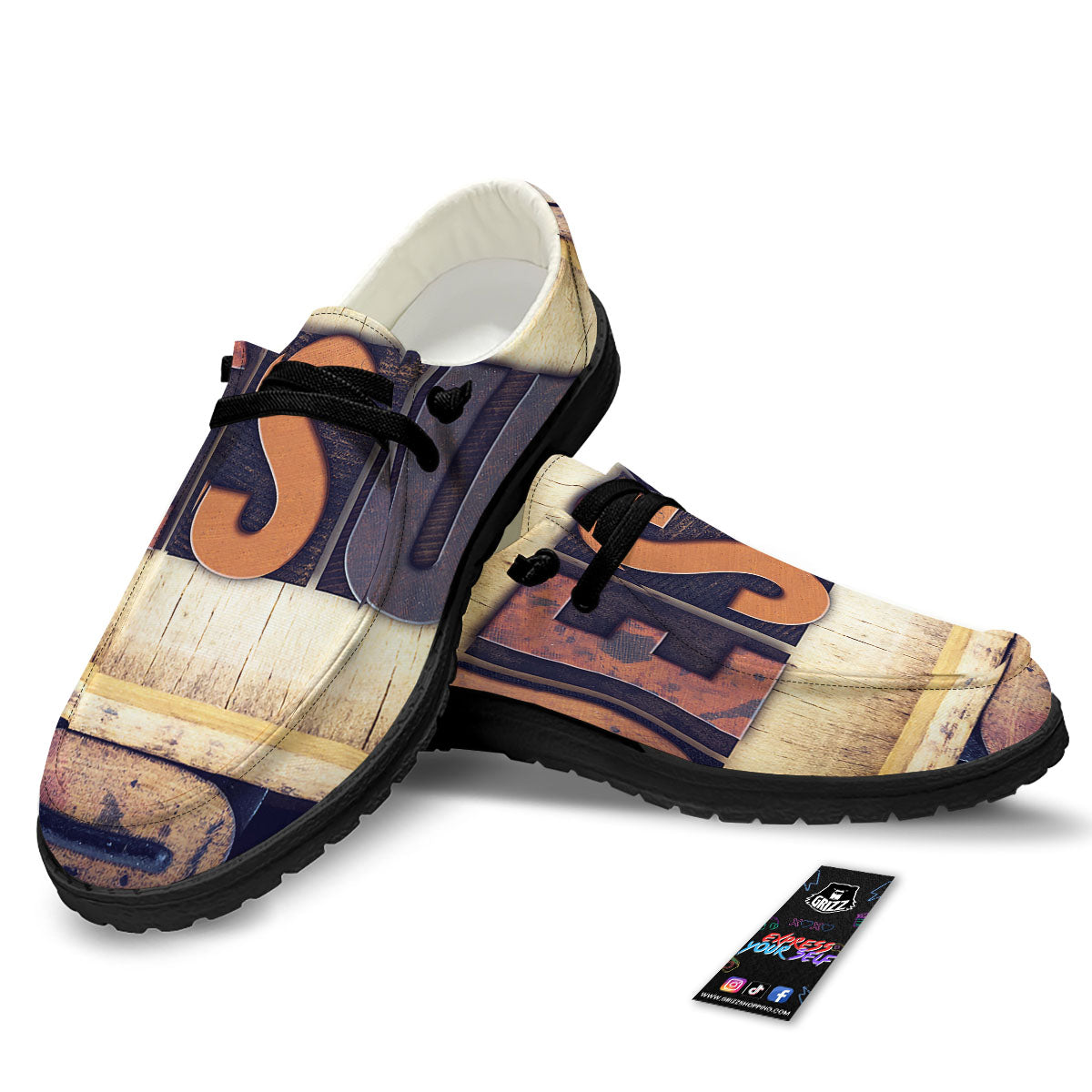 Religious Jesus Words Print Black Loafers-grizzshop