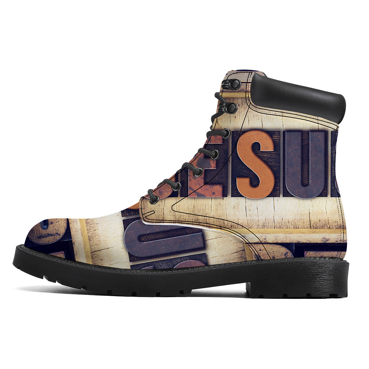 Religious Jesus Words Print Boots-grizzshop