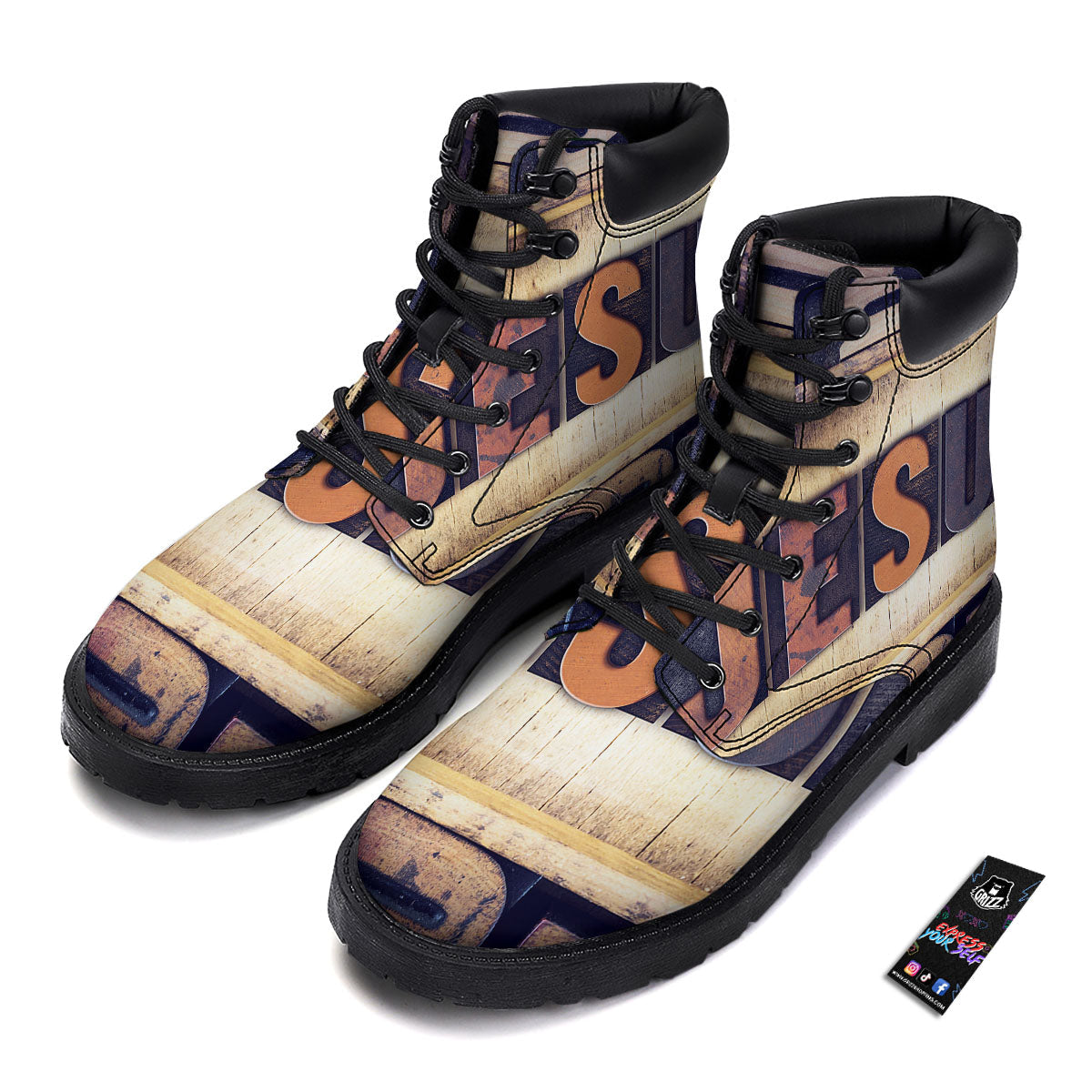 Religious Jesus Words Print Boots-grizzshop