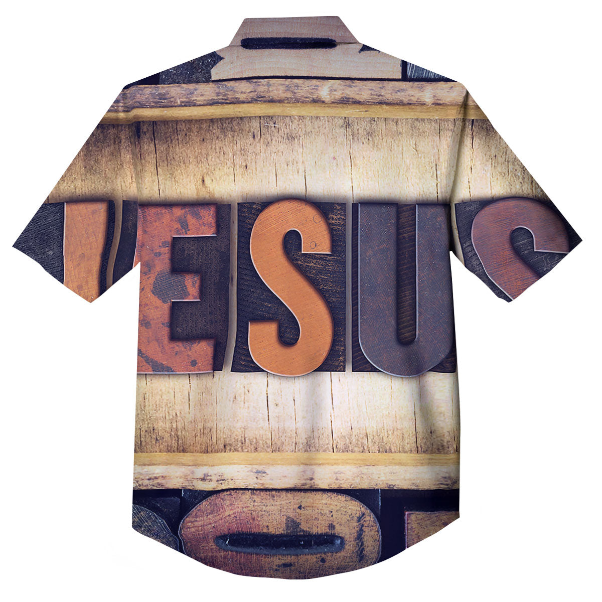 Religious Jesus Words Print Button Up Shirt-grizzshop