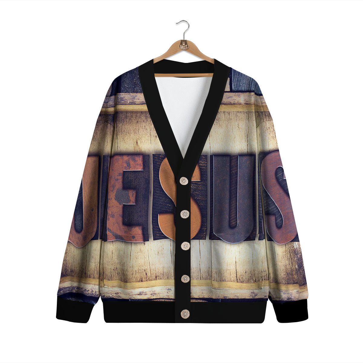 Religious Jesus Words Print Cardigan-grizzshop