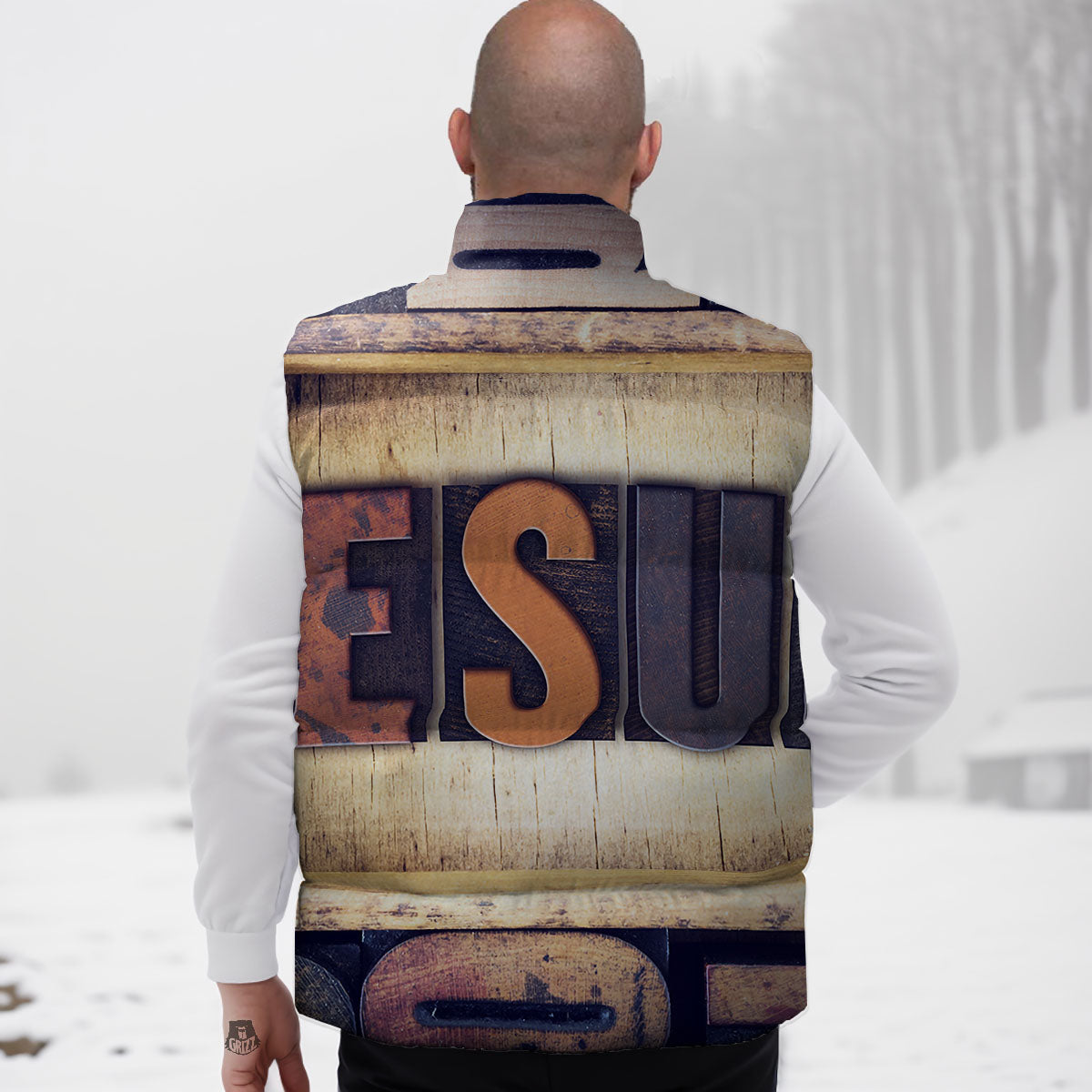 Religious Jesus Words Print Down Vest