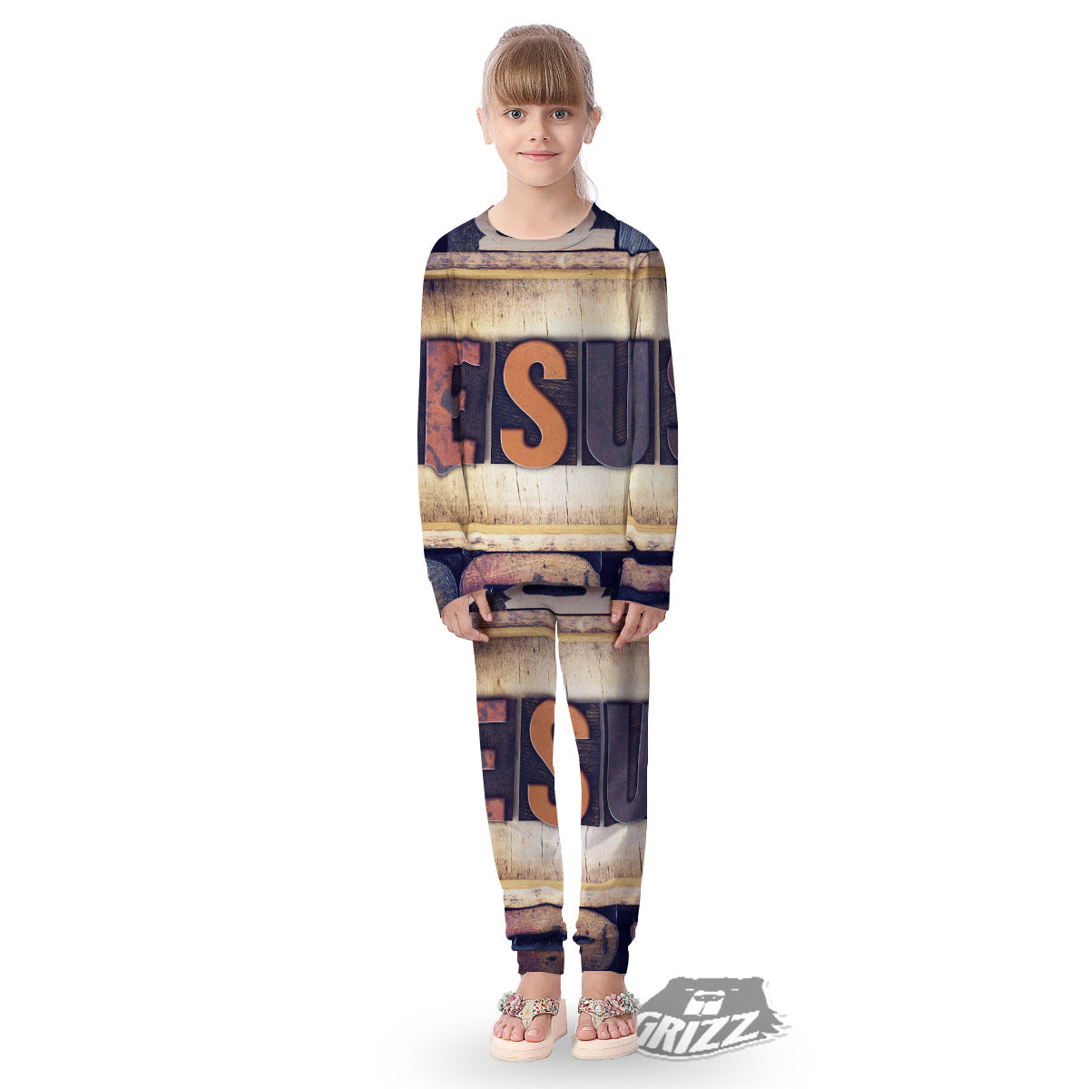 Religious Jesus Words Print Kid's Pajamas-grizzshop