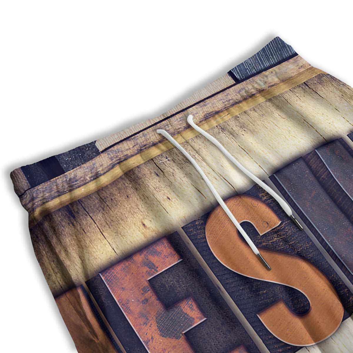 Religious Jesus Words Print Men's Athletic Shorts