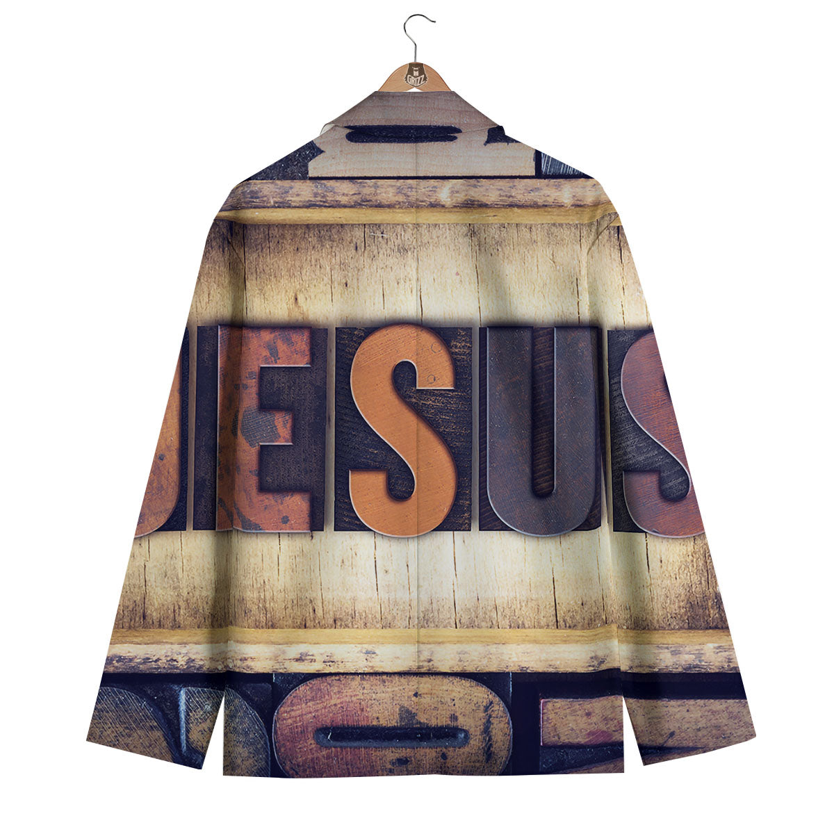 Religious Jesus Words Print Men's Blazer-grizzshop