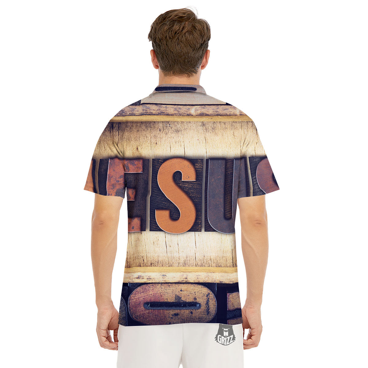 Religious Jesus Words Print Men's Golf Shirts-grizzshop