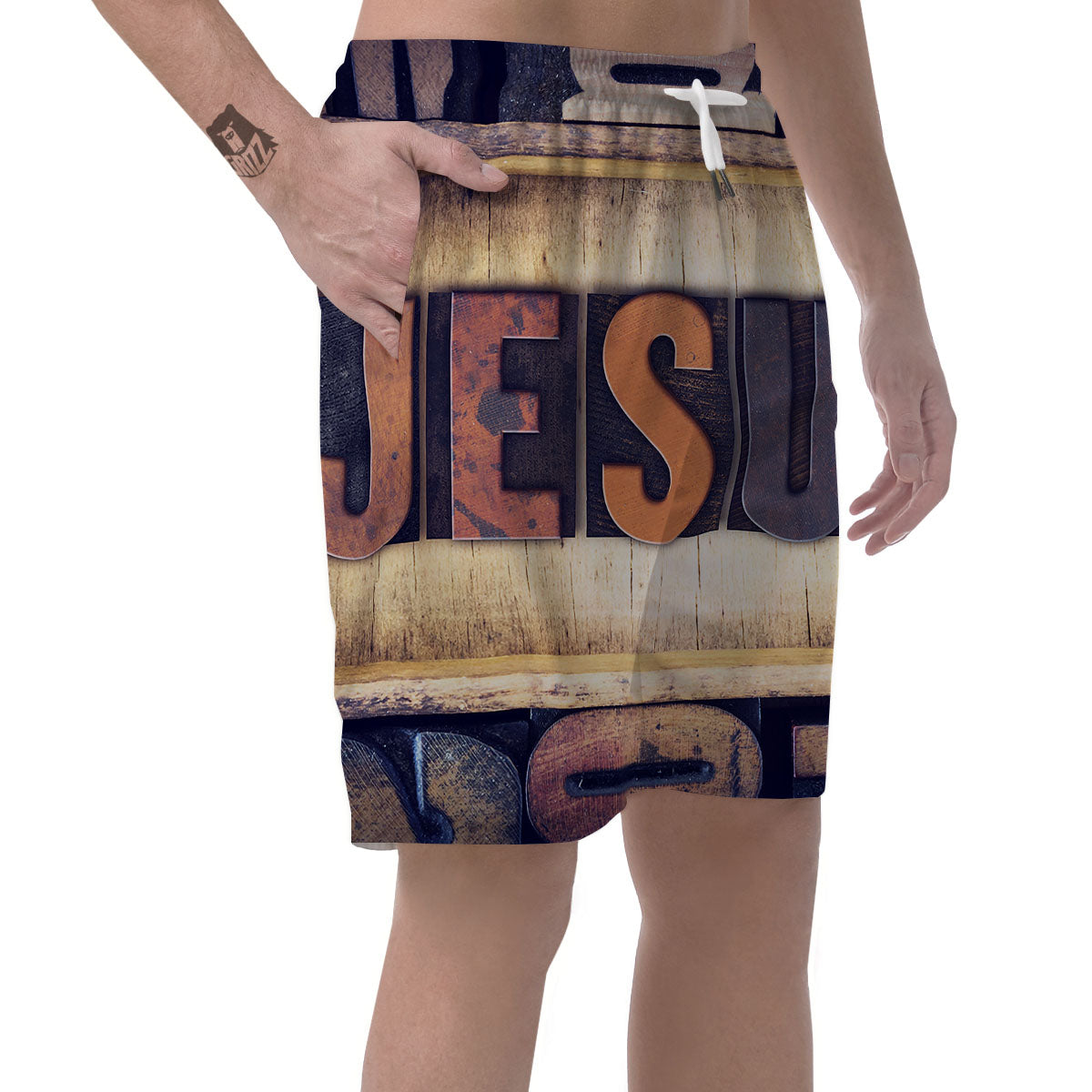 Religious Jesus Words Print Men's Shorts-grizzshop