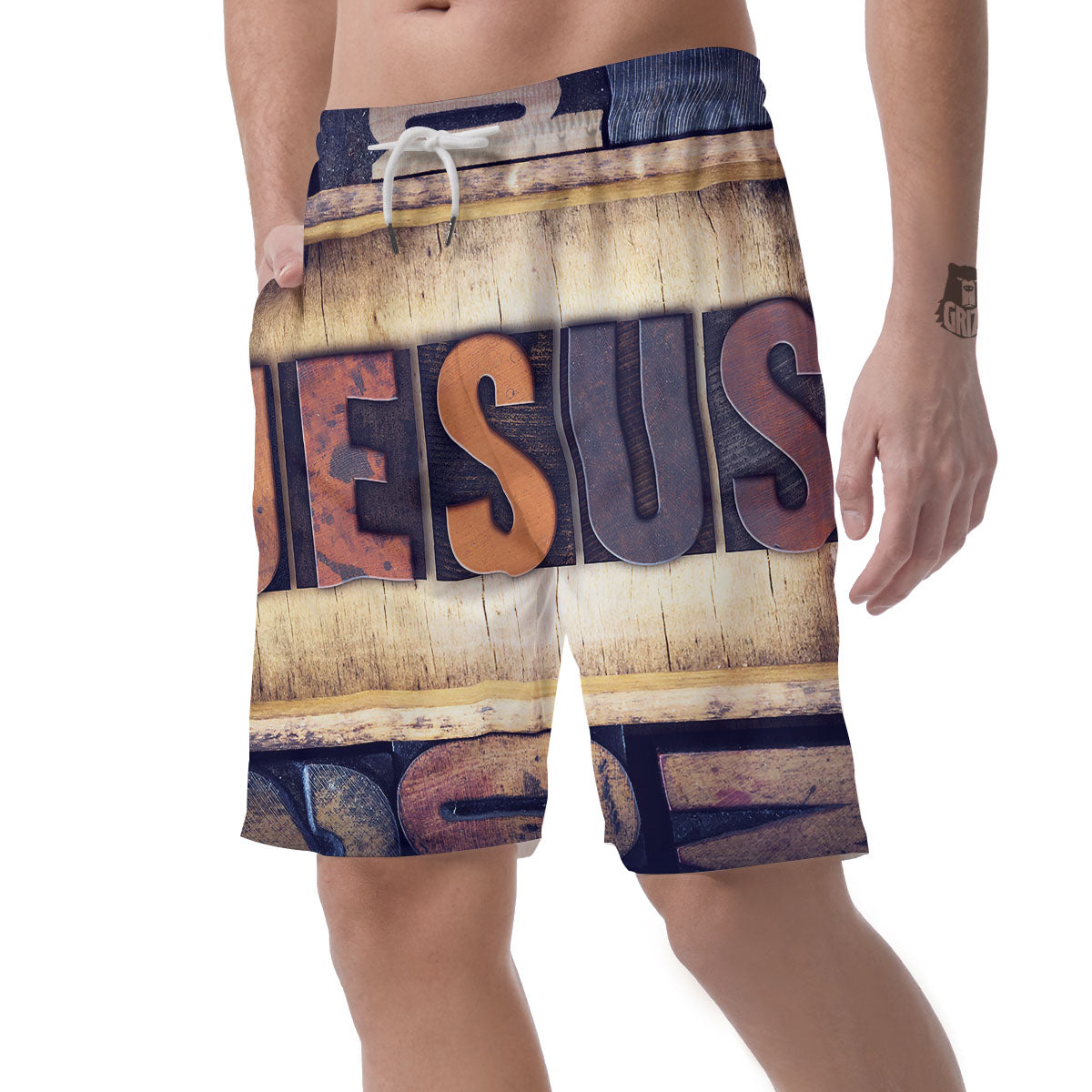 Religious Jesus Words Print Men's Shorts-grizzshop