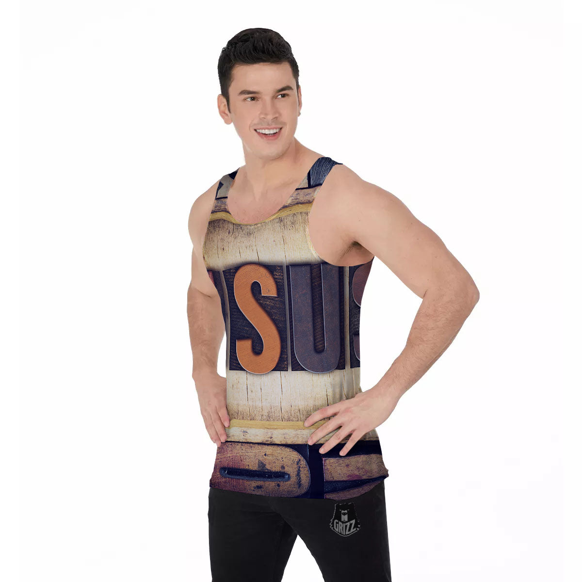 Religious Jesus Words Print Men's Tank Top-grizzshop