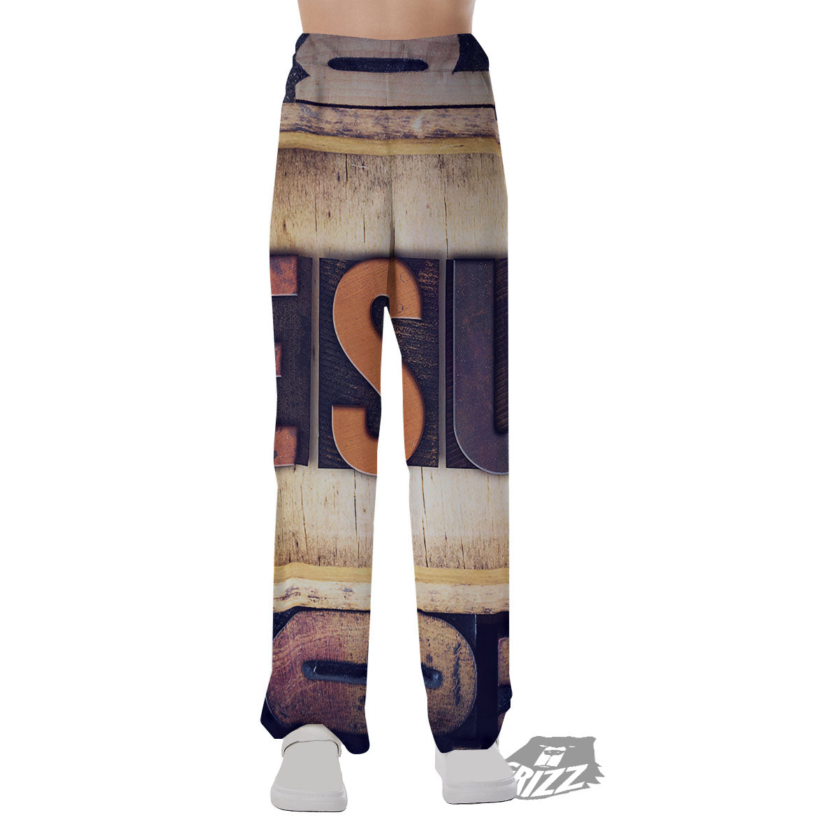 Religious Jesus Words Print Pajama Pants-grizzshop