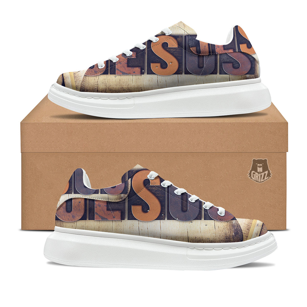 Religious Jesus Words Print Platform Shoes-grizzshop