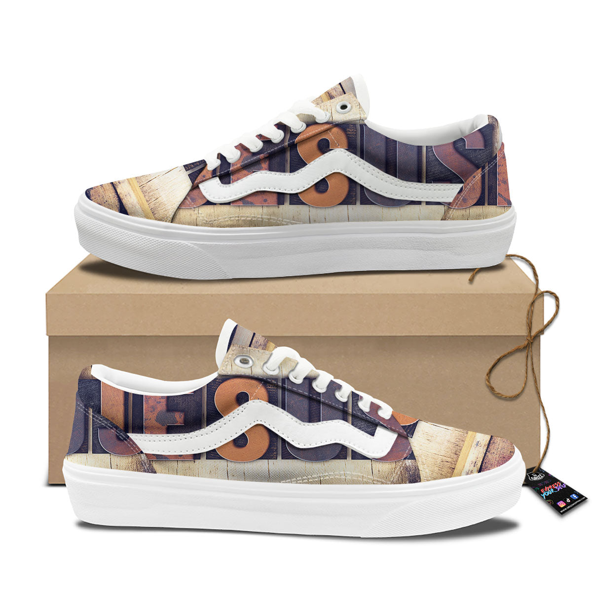 Religious Jesus Words Print Skate Shoes-grizzshop