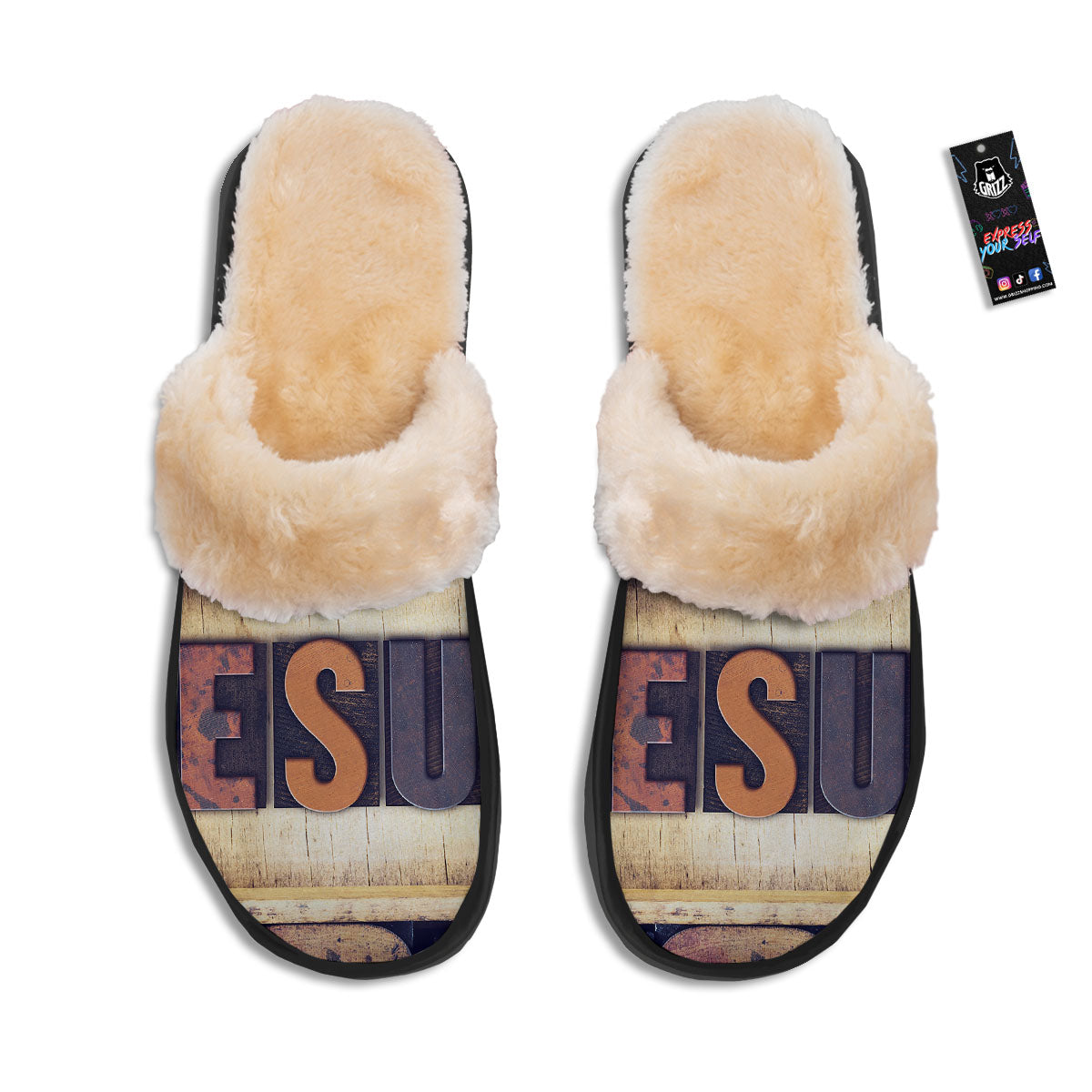 Religious Jesus Words Print Slippers-grizzshop