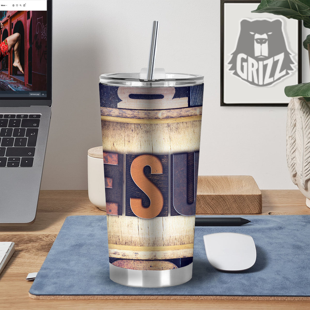 Religious Jesus Words Print Tumbler-grizzshop