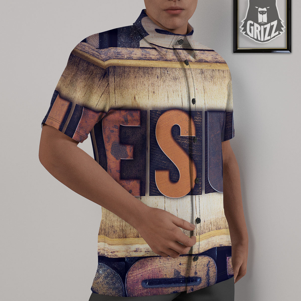 Religious Jesus Words Print Untucked Shirts-grizzshop