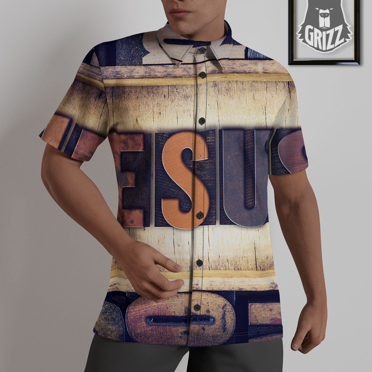 Religious Jesus Words Print Untucked Shirts-grizzshop