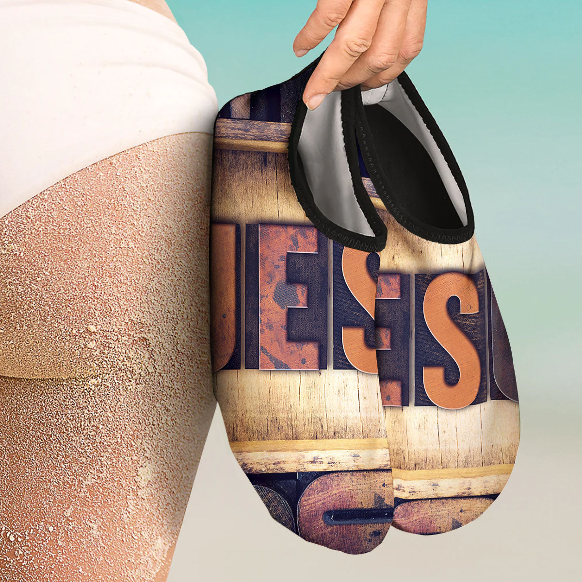 Religious Jesus Words Print Water Shoes-grizzshop