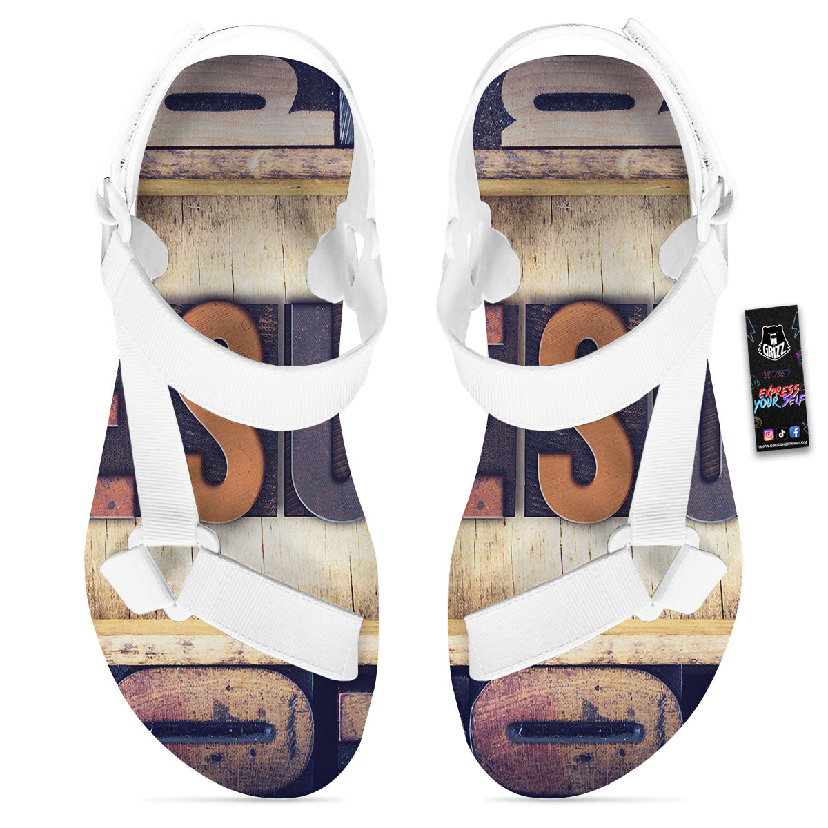 Religious Jesus Words Print White Open Toe Sandals-grizzshop