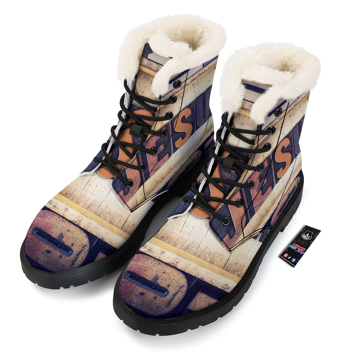 Religious Jesus Words Print Winter Boots-grizzshop
