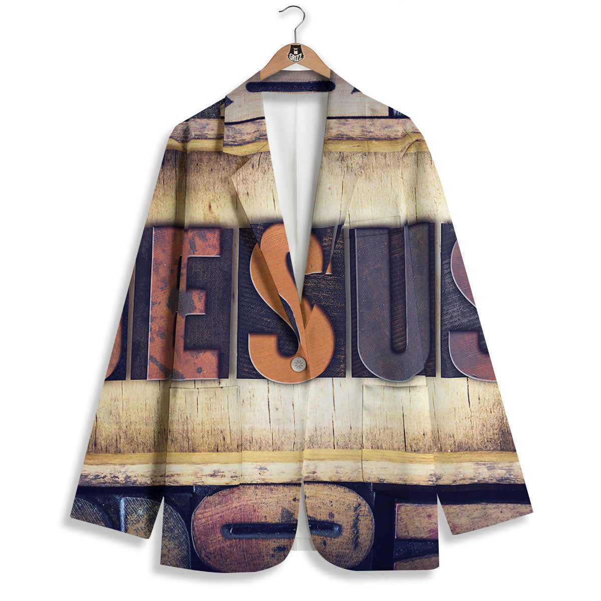 Religious Jesus Words Print Women's Blazer-grizzshop