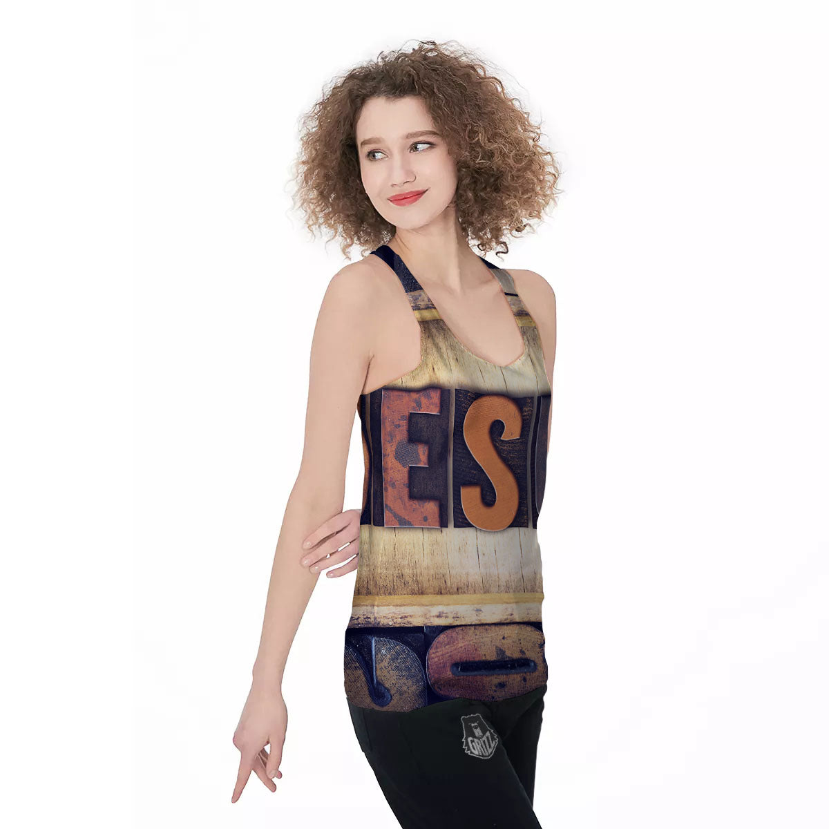 Religious Jesus Words Print Women's Racerback Tank Top-grizzshop