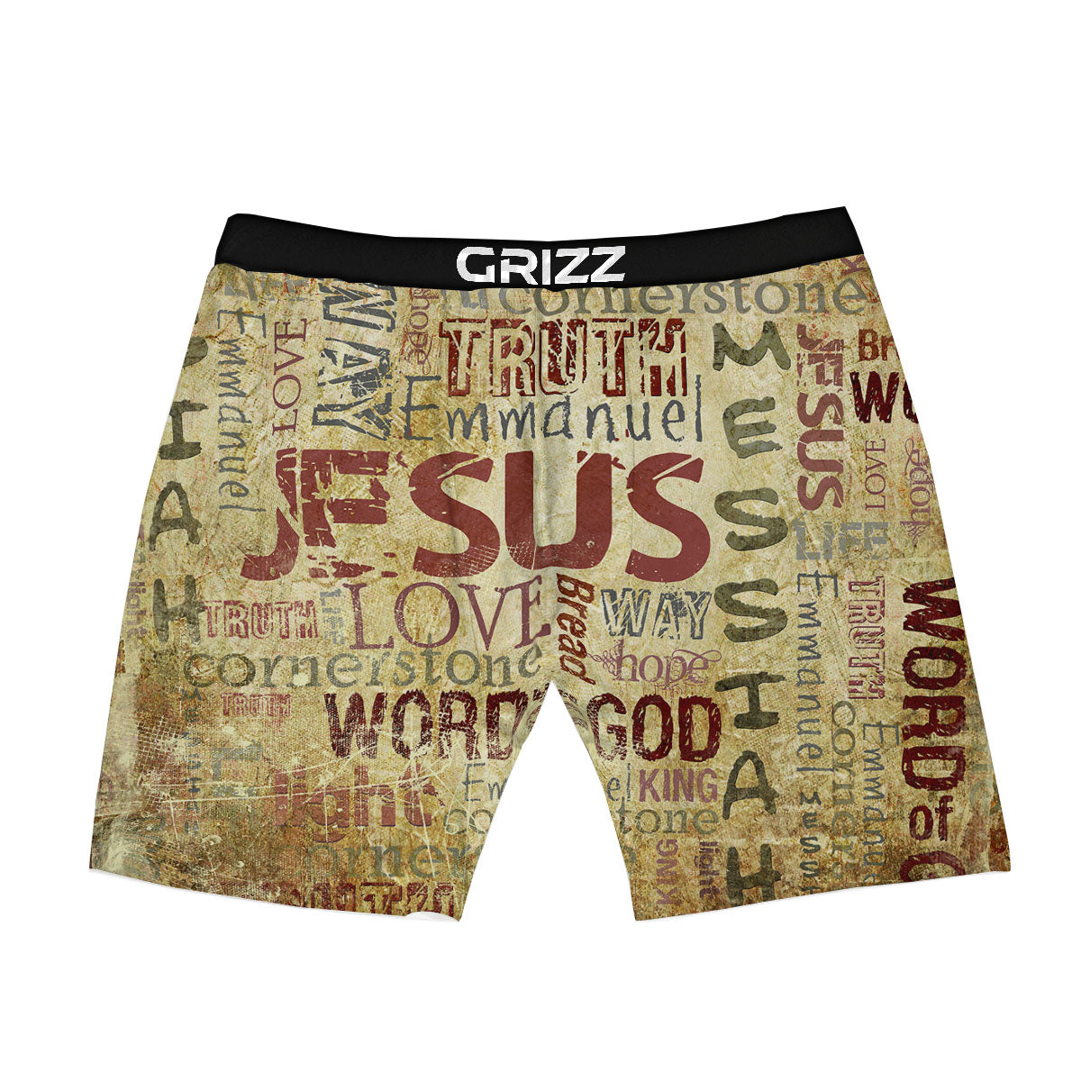 Religious Of God Word Print Boxer Briefs-grizzshop