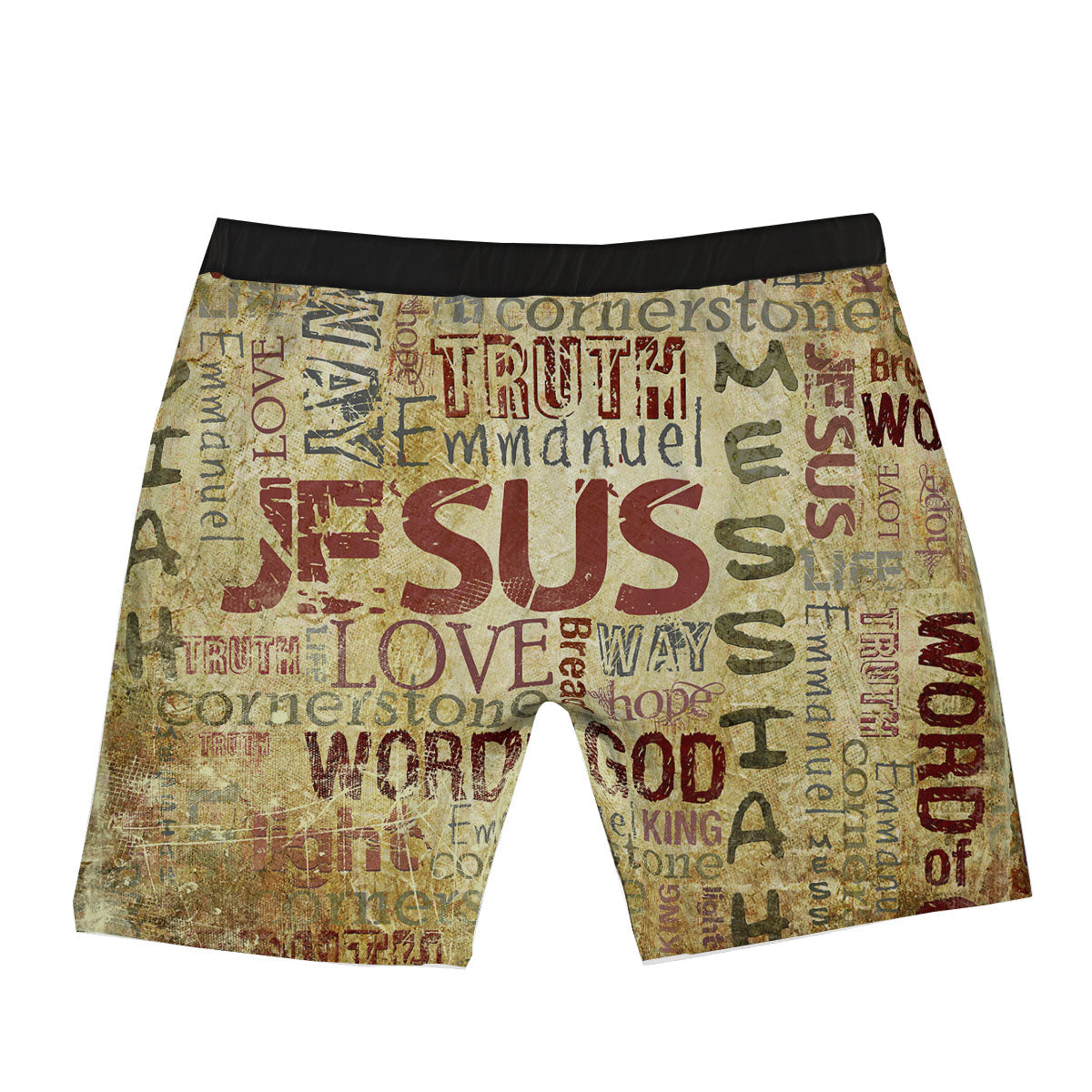 Religious Of God Word Print Boxer Briefs-grizzshop