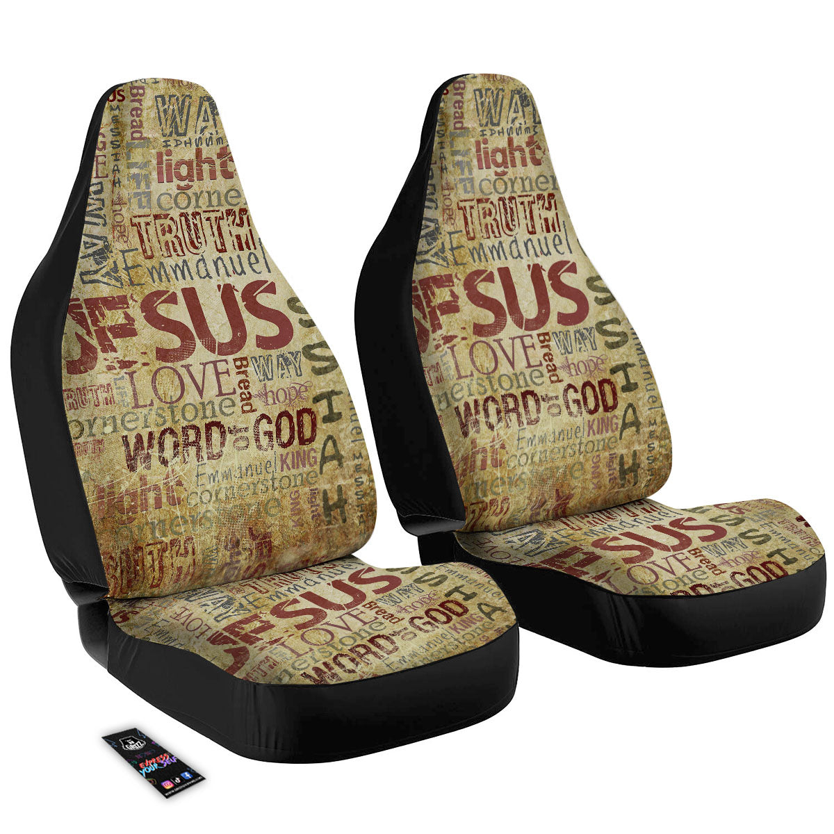Religious Of God Word Print Car Seat Covers-grizzshop
