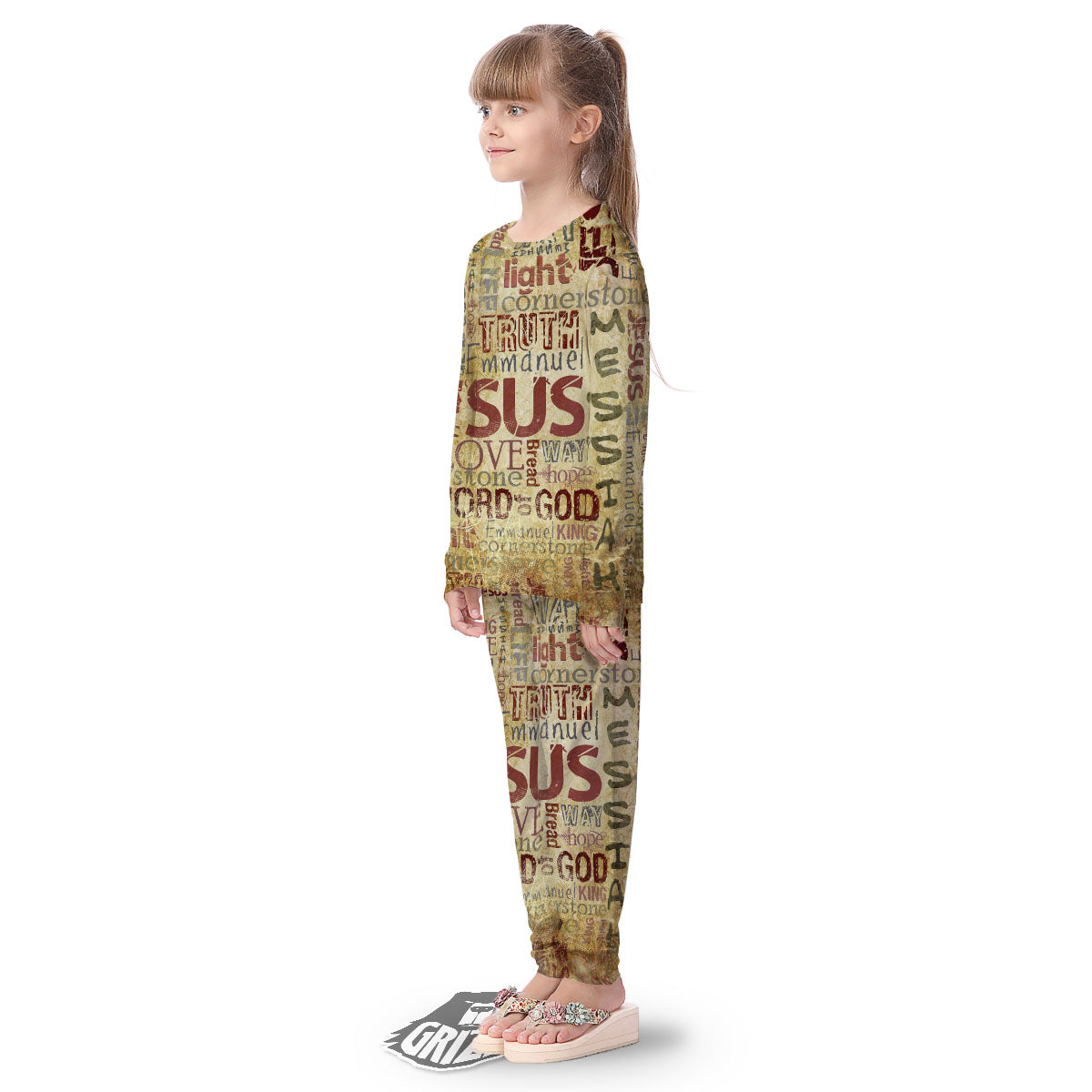 Religious Of God Word Print Kid's Pajamas-grizzshop