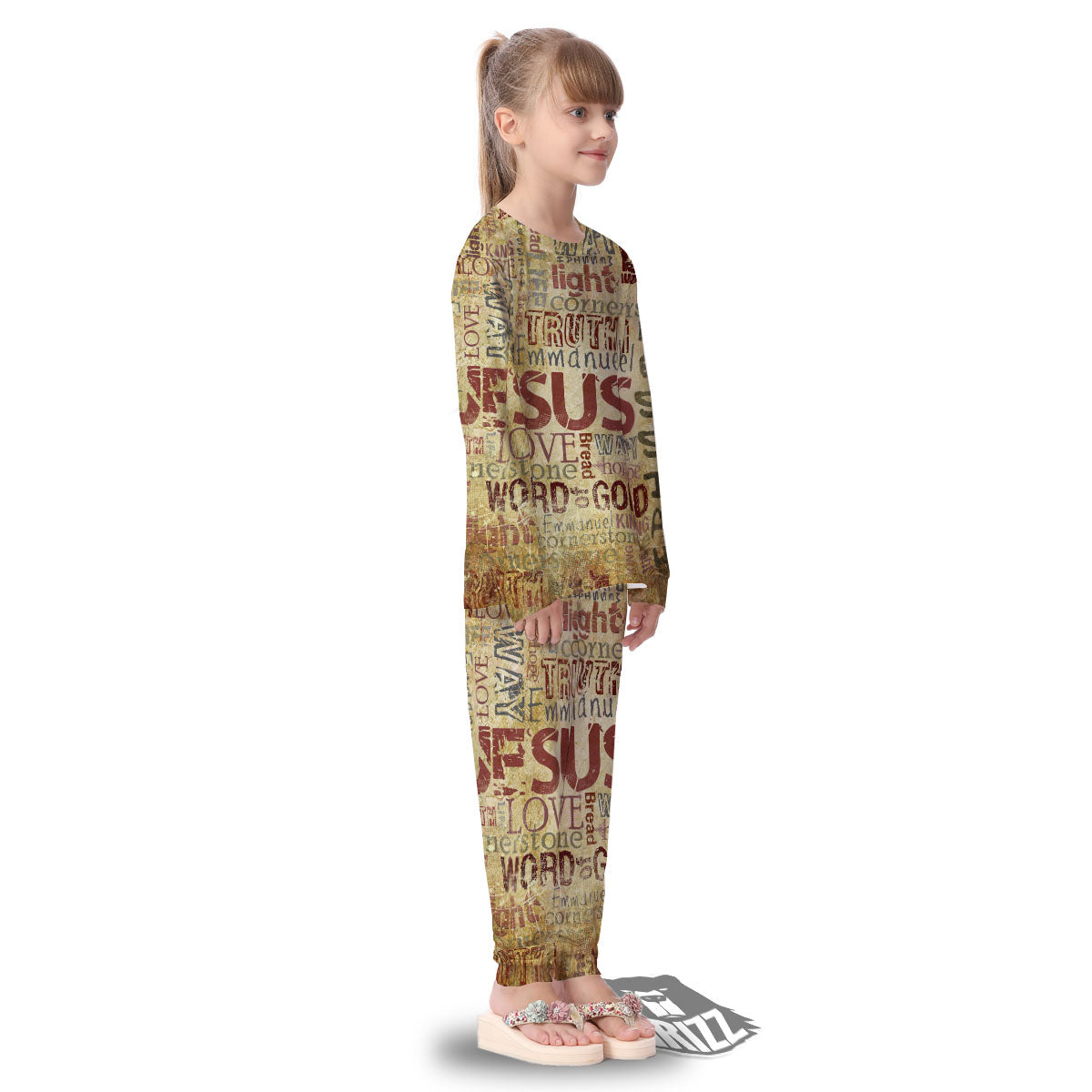 Religious Of God Word Print Kid's Pajamas-grizzshop
