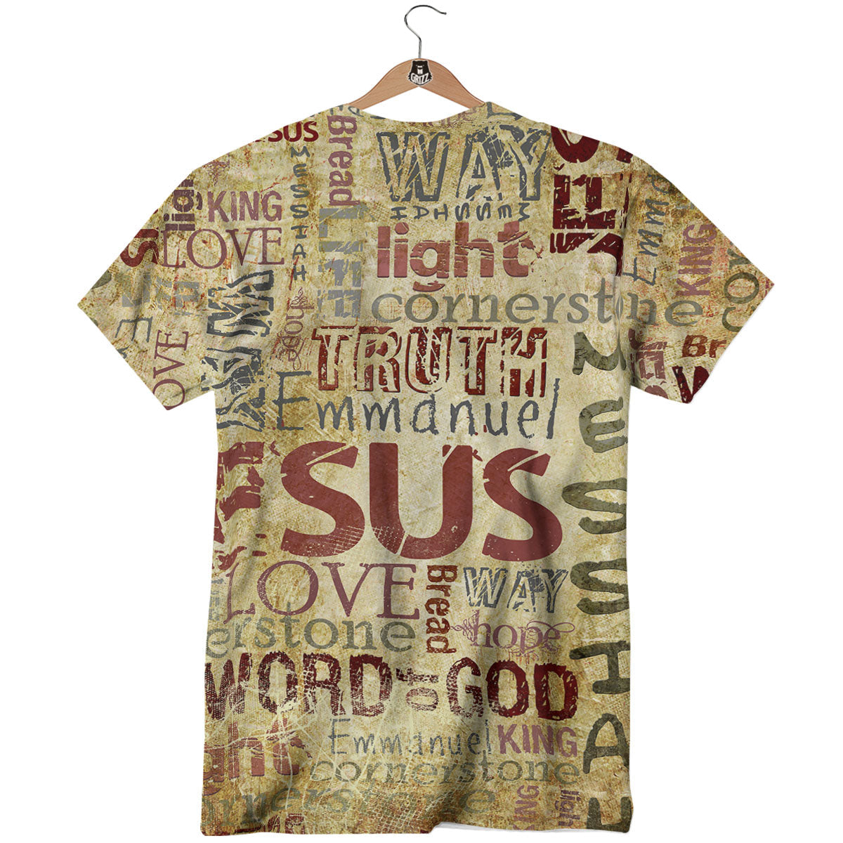 Religious Of God Word Print T-Shirt-grizzshop