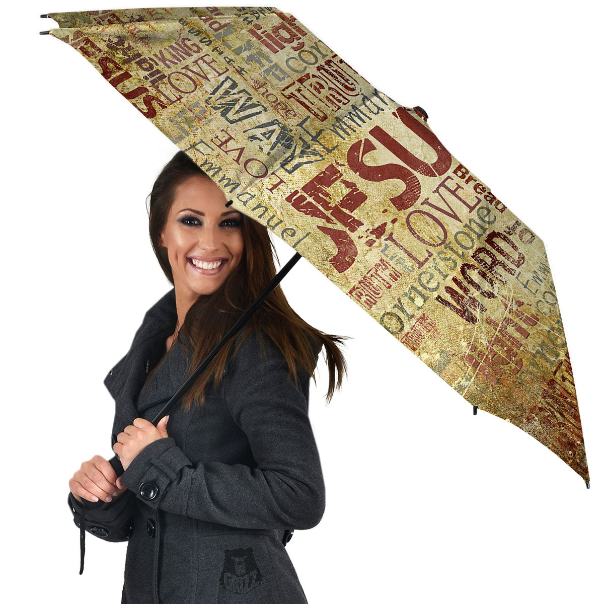 Religious Of God Word Print Umbrella-grizzshop