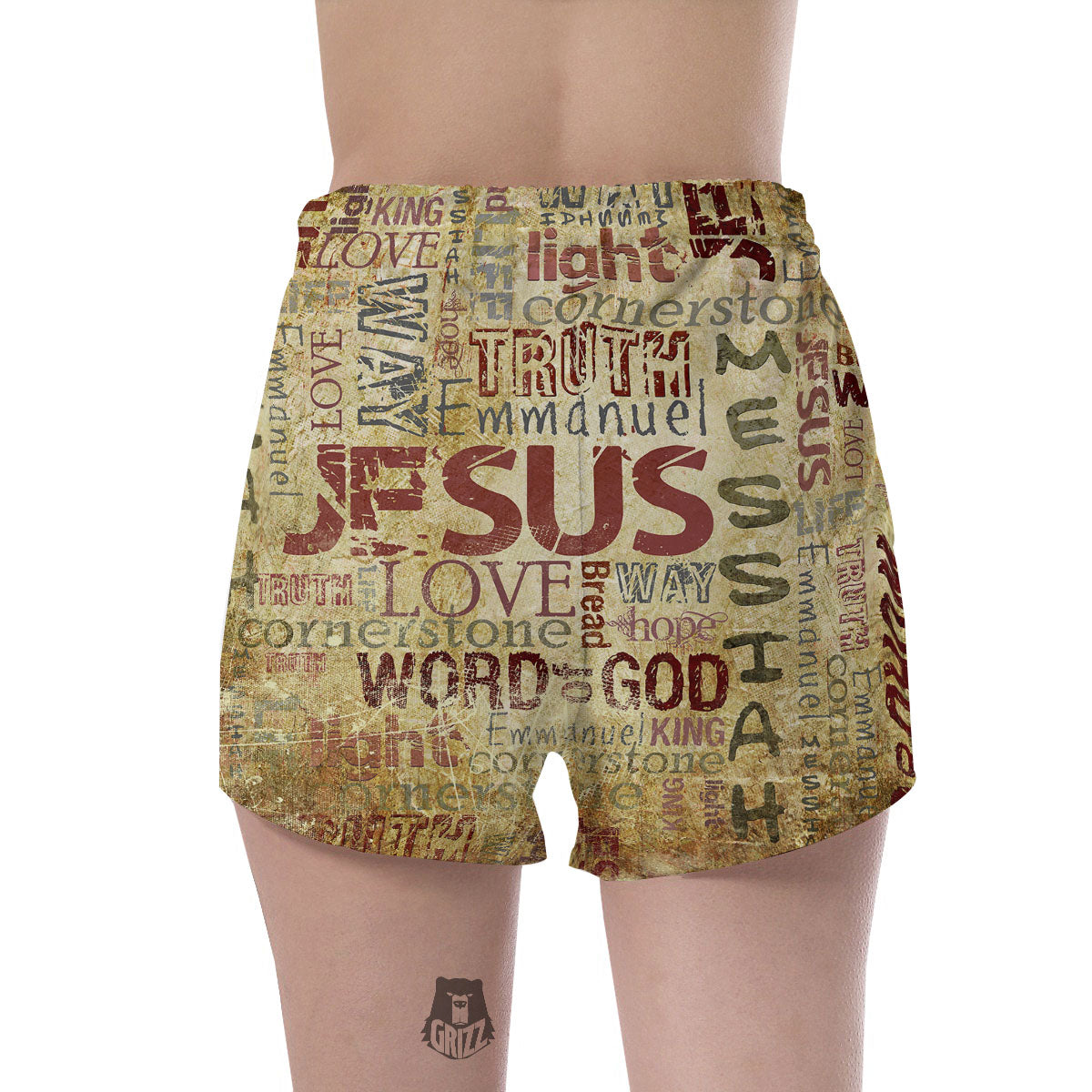 Religious Of God Word Print Women's Shorts-grizzshop