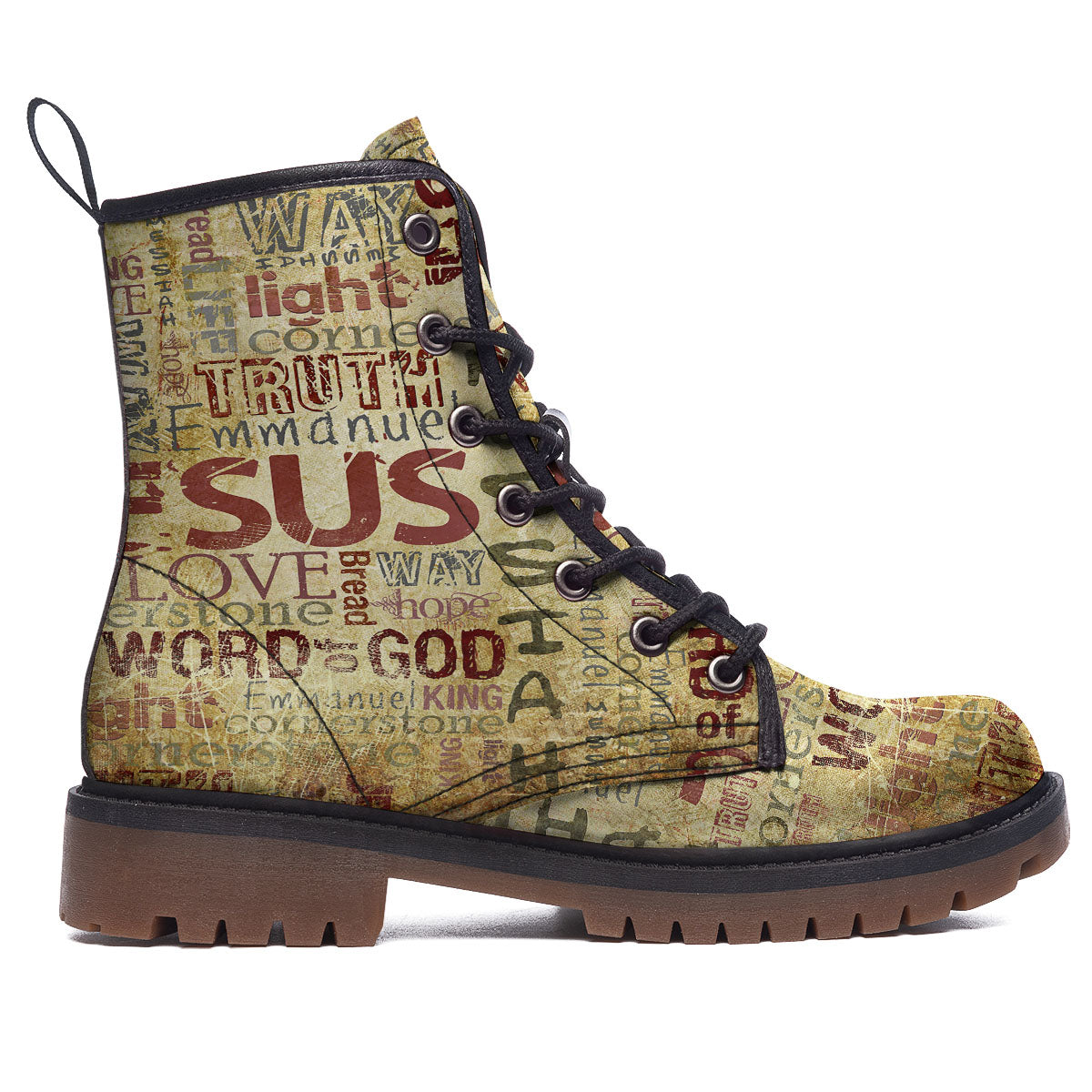 Religious Of God Word Print Work Boots-grizzshop