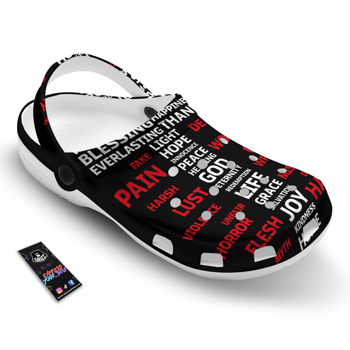 Religious Words Christian Cross Print Clog-grizzshop