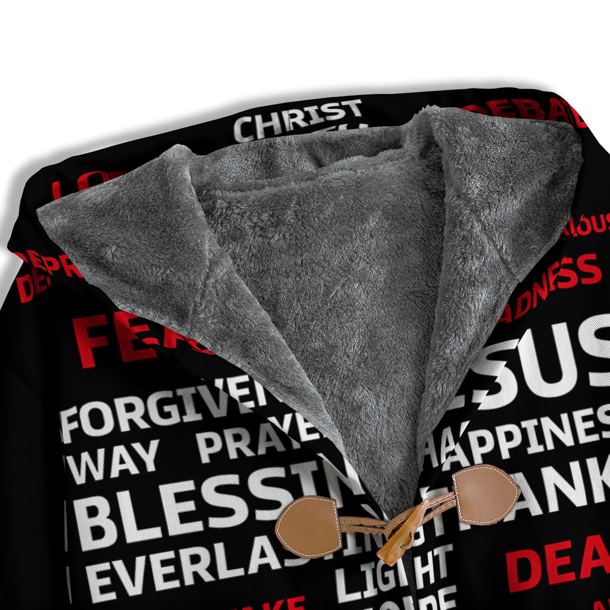 Religious Words Christian Cross Print Men's Windbreaker Jacket-grizzshop