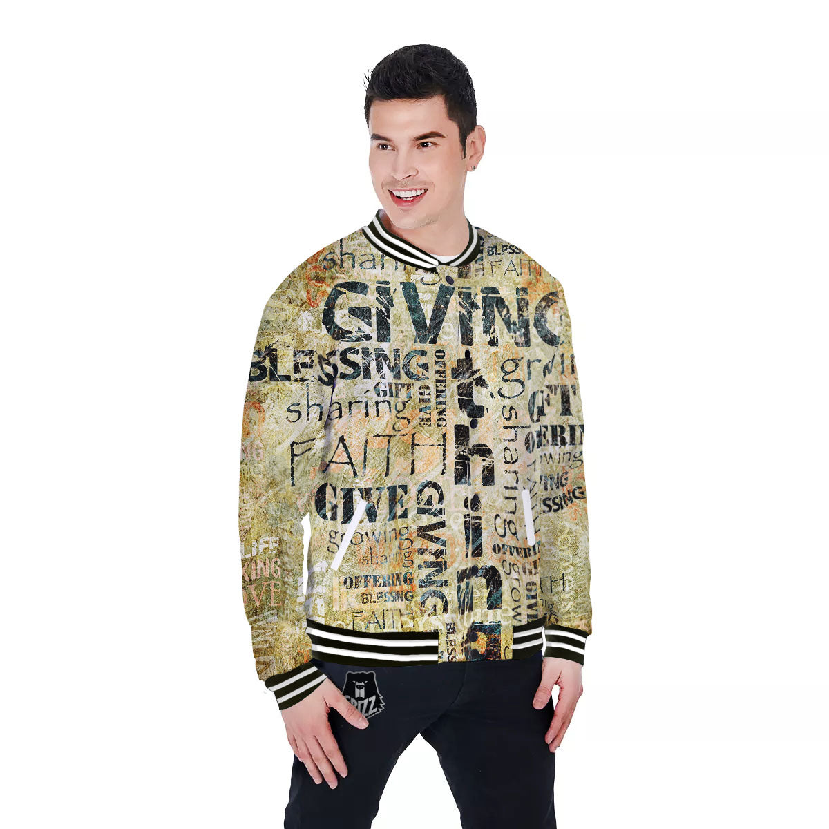 Religious Words Tithing And Giving Print Baseball Jacket-grizzshop