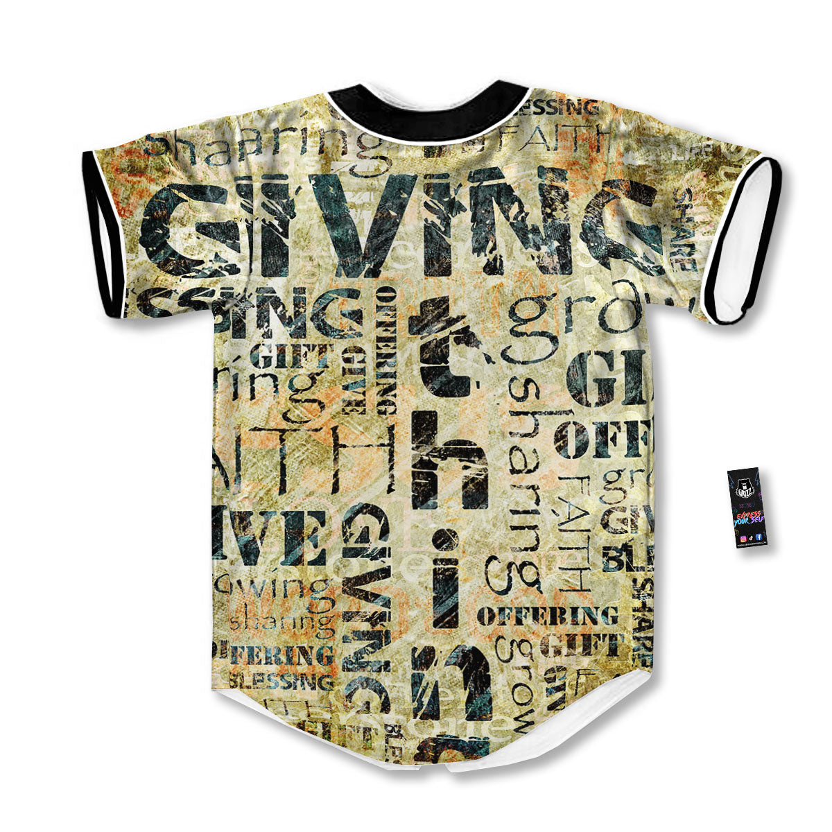 Religious Words Tithing And Giving Print Baseball Jersey-grizzshop